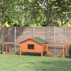 2-Story Large Wooden Rabbit Hutch Pet House with Ramps, Lockable Doors, Run Area and Asphalt Roof for Outdoor Use