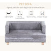 Dog Couch, Pet Sofa Bed for Small Dogs Cats with Cushion, Safety Design, Grey, 27" x 16" x 12.5"