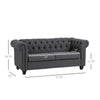2-Seater Oversize Loveseat Linen Fabric Sofa Couch 73 Inches with Rubberwood Legs & Rolled Arms for Living Room, Grey