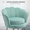 Modern Velvet-Touch Fabric Accent Chair Leisure Club Chair with Gold Metal Legs for Living Room  Green