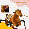 Ride on Horse, Kids Spring Rocking Horse, Interactive Horse with Realistic Sounds for 5-12 years old, Light Brown