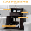 Modern Floor Bathroom Storage Cabinet, Free Standing Cupboard with Drawer and Adjustable Shelf, Living Room Organizer, Small, Brown