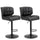 Bar Stools,  Bar Stools with Backs, Tufted Stitching, Soft Upholstery for Kitchen, Bar, Adjustable Bar Stools, Black
