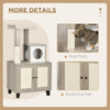 50" Small Cat Tower with Litter Box Enclosure, Modern Cat Tree with Scratching Post, Cute Cat Litter Box Furniture Hidden, Kitty Litter Box