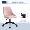 Desk Chair, Home Office Chair with Armless Design, High-End Gas Lift for Office, Swivel Chair, Pink