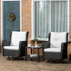 Patio Bistro Set, Porch Furniture with 360Â° Rotation & Rocking Function, 28.25"x30.75"x36.25", Cream White