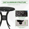 30" Round Patio Dining Table with Umbrella Hole, Antique Cast Aluminum Outdoor Bistro Table, Black