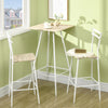 3-Piece Dining Table and Chairs Set with Footrest, White
