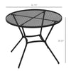 35" Round Patio Dining Table Steel Outside Table with Mesh Tabletop for Garden Backyard Poolside, Black