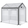 8' L x 6' W x 7' H Outdoor Walk-In Tunnel Greenhouse with Roll-up Windows, 2 Zippered Doors, & Weather Cover