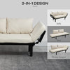 Single Person Chaise Lounger, Modern Sofa Bed with 5 Adjustable Positions, 2 Large Pillows, and Black Legs, Beige