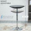 24.5" Round Bar Table Metal Base Tall Bistro Pub Table Adjustable Counter Height, Black/Silver