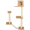 Multi-level Cat Tree Activity Center with Sisal-Covered Scratching Posts Condo for Cats and Pets  Yellow