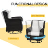 Patio Bistro Set, Porch Furniture with 360Â° Rotation & Rocking Function, 28.25"x30.75"x36.25", Cream White