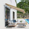 8' x 7' Manual Retractable Sun Shade Patio Awning - Mixed Color