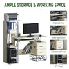 Computer Desk With Drawers Modern Computer Writing Desk Pc Workstation With Storage Shelves Keyboard Tray & Drawers For Home Office