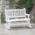 2-Person Wood Rocking Chair with Log Design, Heavy Duty Loveseat with Wide Curved Seats for Patio, Backyard, Garden, White