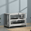 Hamster Cage with Triple Ladders and Double Huts, Big Small Animal Cage, Wheels, Pull-out Tray, Light Grey