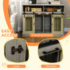 Dog Crate Furniture for Large Dogs, Double Dog Kennel for Small Dogs with Shelves, Sliding Doors, 47" x 23.5" x 35", Gray