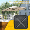 Fillable Patio Cantilever Umbrella Base with Wheels, Heavy-duty Offset Umbrella Weights with Easy-Fill Spouts, Steel Cross Base, 430lbs Sand or 375lbs Water Filled, Black
