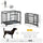 Metal Dog Crate Heavy Duty Kennel with Removable Tray 4 Wheels & Folding Design Grey