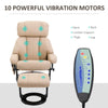 Recliner with Ottoman Footrest, Recliner Chair with Vibration Massage, Faux Leather and Swivel Wood Base for Living Room and Bedroom, Beige