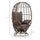 Wicker Egg Chair, 360 Rotating Indoor Outdoor Boho Basket Seat with Cushion and Pillows for Backyard, Porch, Patio, Garden, Handwoven All-Weather PE Rattan, Steel Frame, Brown