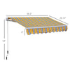 8' x 7' Manual Retractable Sun Shade Patio Awning - Mixed Color