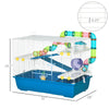 Extra Large 31" Hamster Cage with Tubes and Tunnels, Carry Handles, Big Habitats 5-Tier Design, Exercise Wheel, Water Bottle, Food Dish, Blue