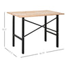 46"L x 28"W Garage Table with X Bar Support and Natural Tabletop, Natural/Black