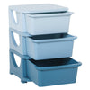 Kids Storage Unit Dresser Tower with Drawers 3 Tier Chest Toy Organizer for Bedroom Nursery Kindergarten Livingroom for Boys Girls Toddlers Blue
