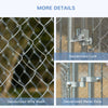 Heavy Duty Outdoor Dog Kennel Galvanized Chain Link Fence, Pet Run House Chicken Coop with Secure Lock Mesh Sidewalls for Backyard, Silver