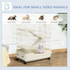 32"L 4-Level Small Animal Cage Rabbit Hutch with Universal Lockable Wheels, Slide-out Tray for Bunny, Chinchillas, Ferret, White