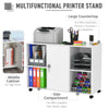 Multipurpose Filing Cabinet Printer Stand with an Interior Cabinet, 2 Shelves, Printers/Scanner Area, White