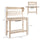 39'' Wooden Garden Potting Bench Work Table with Hidden Storage, Sliding Tabletop, Below Clapboard, Upper Shelf, Natural