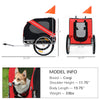 Dog Bike Trailer Pet Cart Bicycle Wagon Cargo Carrier Attachment for Travel with 3 Entrances Large Wheels for Off-Road, Red/Black