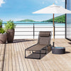 Reclining Lounge Chair, Folding Camping Cot, Portable Sun Lounger, with Adjustable Backrest and Removable Pillow, for Patio, Garden, Beach
