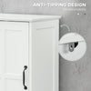 Modern Bathroom Cabinet, Narrow Storage Cabinet with Open Shelf, Drawer, Recessed Doors and Adjustable Shelves, White
