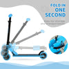 Folding Kids Push Kick Scooter w/ Adjustable Handlebar Brake System, Blue