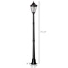 76.5" Solar Lamp Post-Lights Outdoor, Vintage Streetlight, Auto Sensor Control, Adjustable Brightness, with Clear Glass for Backyard Black
