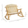 Outdoor Adirondack Rocking Chair with Log Slatted Design, 2-Seat Patio Wooden Rocker Loveseat with High Back for Lawn, Burlywood