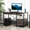 Home Office Writing Desk with File Storage Drawer for Letter Size, PC Study Table Computer Workstation, Walnut Brown