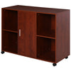 Multipurpose Filing Cabinet Printer Stand with an Interior Cabinet, 2 Shelves, Printers/Scanner Area, Brown