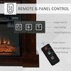 32" Electric Fireplace with Mantel, Freestanding Heater with LED Log Flame, Overheat Protection and Remote Control, 1400W, Brown
