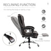 High Back Ergonomic Office Chair, PU Leather with Retractable Footrest, Padded Headrest and Armrest, Coffee