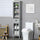 Bathroom Cabinet Linen Tower, with Glass Door and Shelves, 15" x 11.75" x 67", 15" x 11.75" x 67", Gray