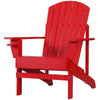 Oversized Adirondack Chair, Outdoor Fire Pit and Porch Seating, Classic Log Lounge w/ Built-in Cupholder for Patio, Lawn, Deck, Red
