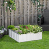 3x3ft Metal Raised Garden Bed, Steel Planter Box, No Bottom w/ A Pairs of Glove for Backyard, Patio to Grow Vegetables, Herbs, White