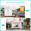 Cat Litter Box Enclosure Hidden Cat Furniture Cabinet Indoor Cat Washroom Double-door with Damping Hinge Multiple Storage Adjustable White
