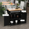 Rolling Kitchen Island Cart on Wheels, Portable Kitchen Island Cart with Magnetic Door Catch